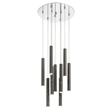 Z-Lite Forest 9 Light Island/Billiard, Chrome & Pearl Black 917MP12-PBL-LED-9RCH